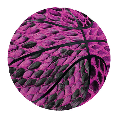 Magenta Pink And Black Snakeskin Print Basketball