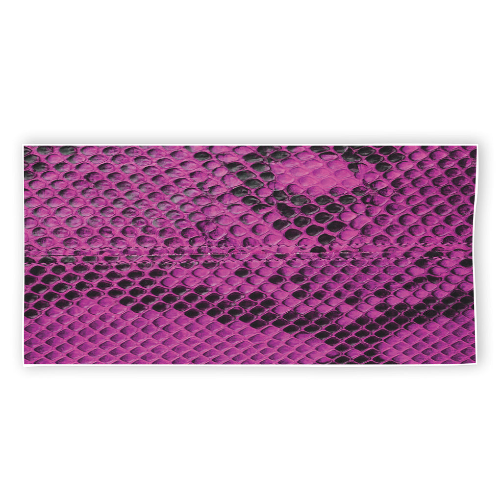 Magenta Pink And Black Snakeskin Print Beach Towel