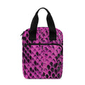 Magenta Pink And Black Snakeskin Print Bible Tote Bag
