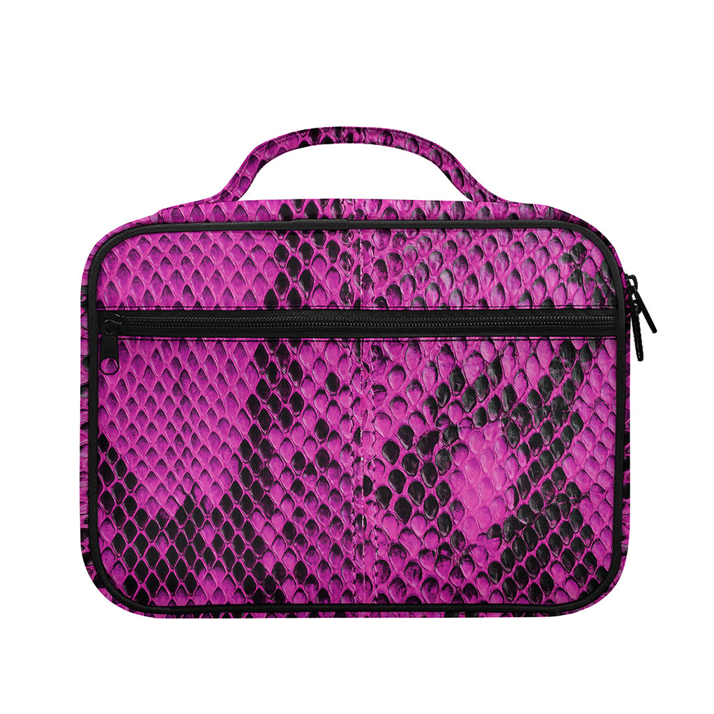 Magenta Pink And Black Snakeskin Print Briefcase Bible Bag