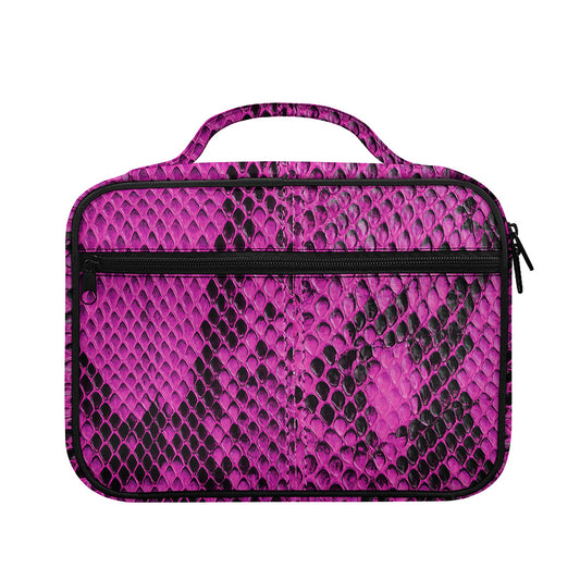 Magenta Pink And Black Snakeskin Print Briefcase Bible Bag