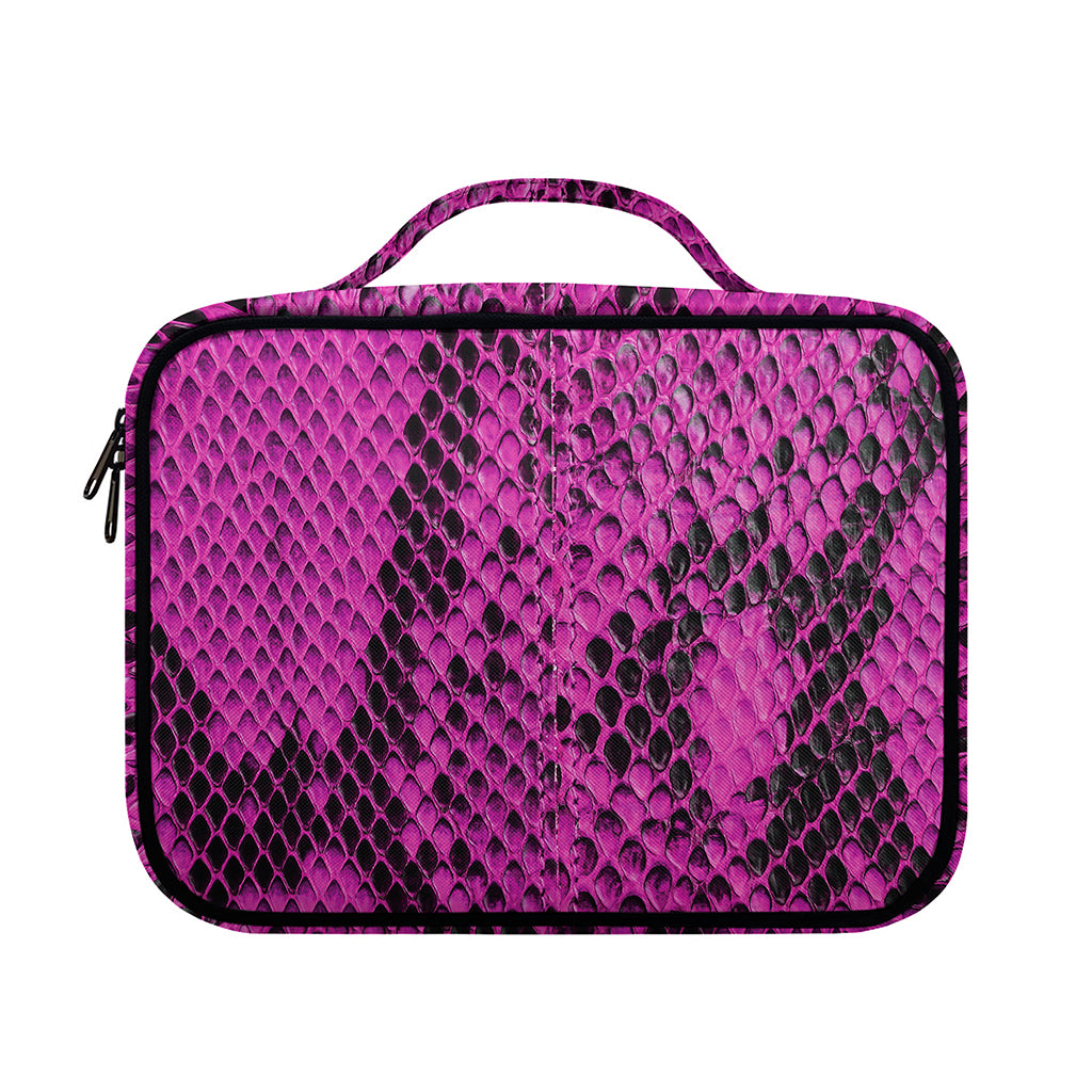 Magenta Pink And Black Snakeskin Print Briefcase Bible Bag