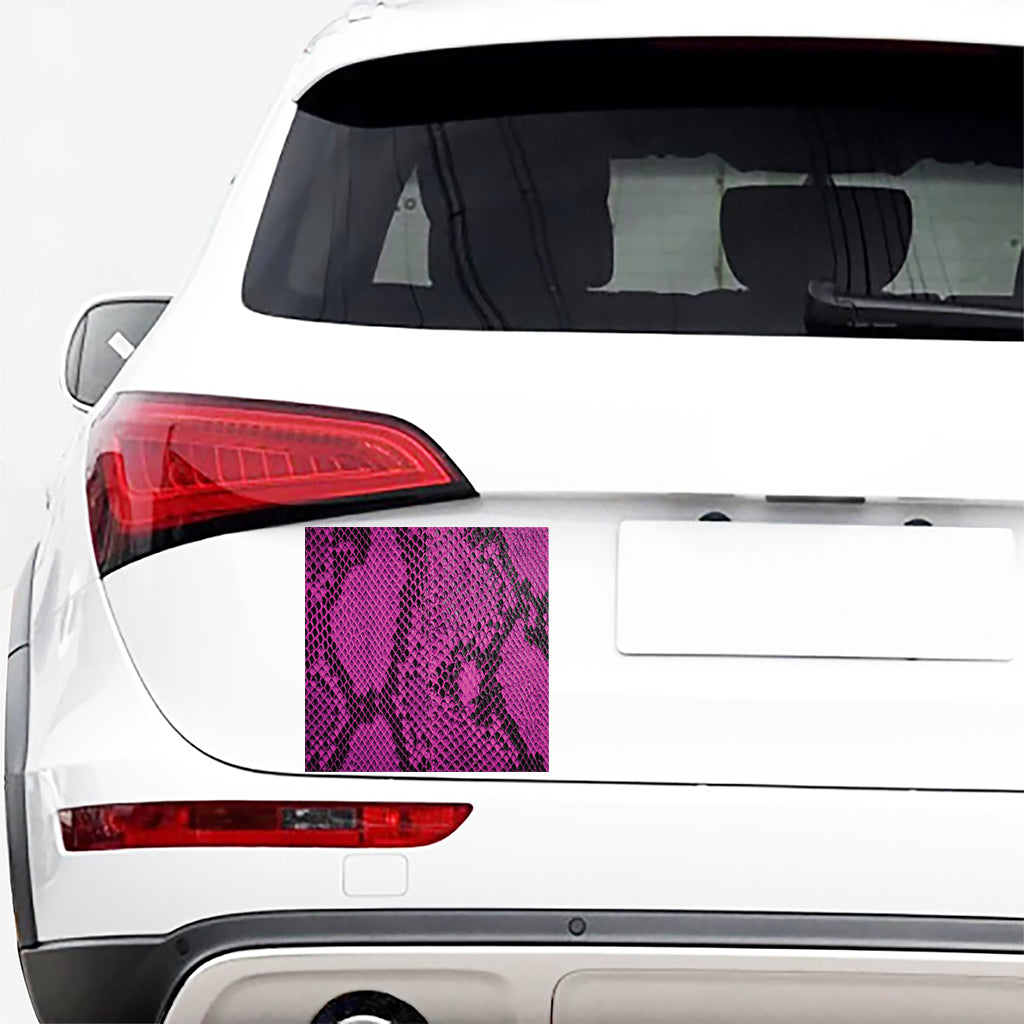 Magenta Pink And Black Snakeskin Print Car Sticker