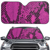 Magenta Pink And Black Snakeskin Print Car Windshield Sun Shade