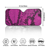 Magenta Pink And Black Snakeskin Print Car Windshield Sun Shade