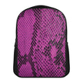 Magenta Pink And Black Snakeskin Print Casual Backpack