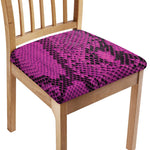 Magenta Pink And Black Snakeskin Print Chair Cushion Cover