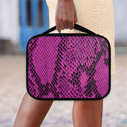Magenta Pink And Black Snakeskin Print Classic Bible Case