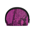 Magenta Pink And Black Snakeskin Print Coin Purse