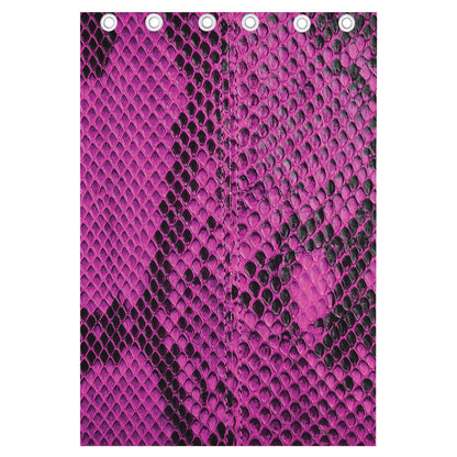 Magenta Pink And Black Snakeskin Print Curtain