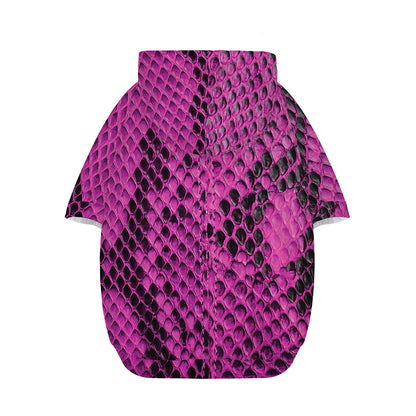 Magenta Pink And Black Snakeskin Print Dog Zip Up Hoodie