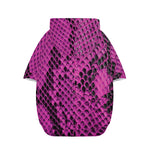 Magenta Pink And Black Snakeskin Print Dog Zip Up Hoodie