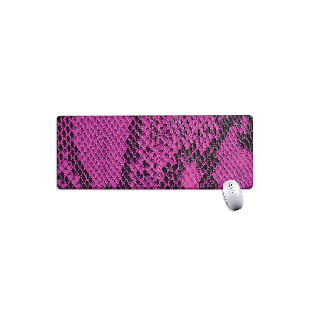 Magenta Pink And Black Snakeskin Print Extended Mouse Pad