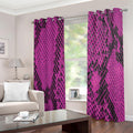 Magenta Pink And Black Snakeskin Print Extra Wide Grommet Curtains