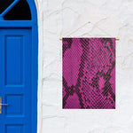 Magenta Pink And Black Snakeskin Print Garden Flag
