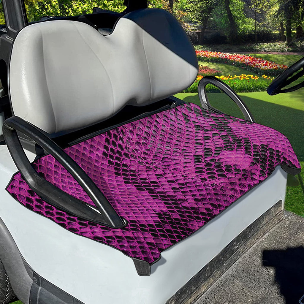 Magenta Pink And Black Snakeskin Print Golf Cart Seat Cover
