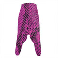 Magenta Pink And Black Snakeskin Print Hammer Pants
