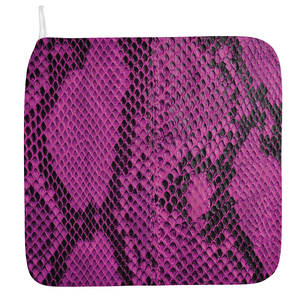 Magenta Pink And Black Snakeskin Print Hand Towel