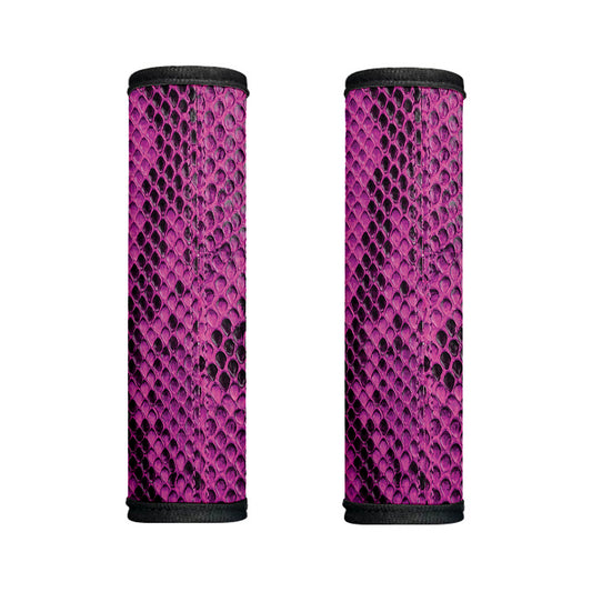 Magenta Pink And Black Snakeskin Print Handle Covers
