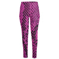 Magenta Pink And Black Snakeskin Print High-Waisted Pocket Leggings