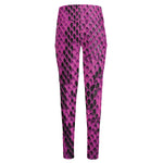 Magenta Pink And Black Snakeskin Print High-Waisted Pocket Leggings