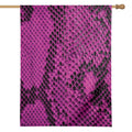 Magenta Pink And Black Snakeskin Print House Flag