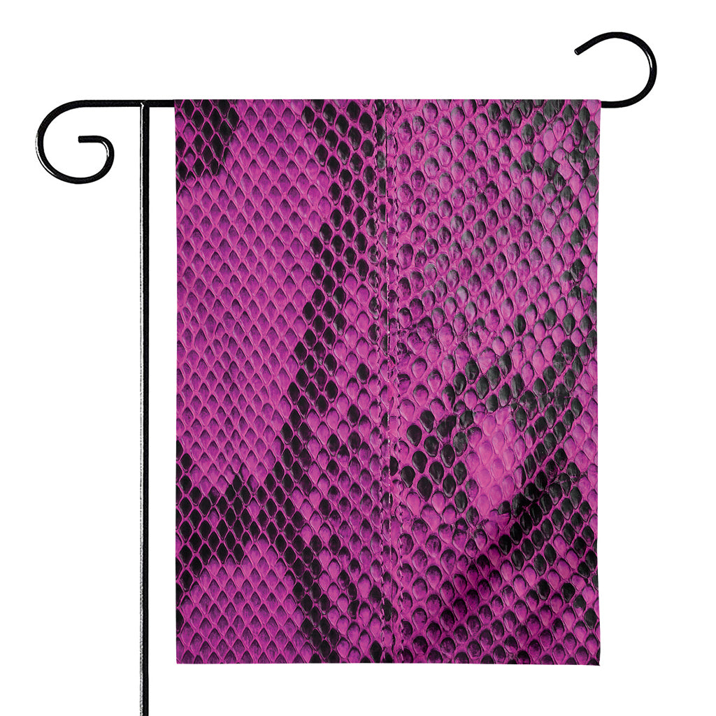 Magenta Pink And Black Snakeskin Print House Flag
