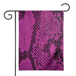 Magenta Pink And Black Snakeskin Print House Flag