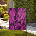 Magenta Pink And Black Snakeskin Print House Flag