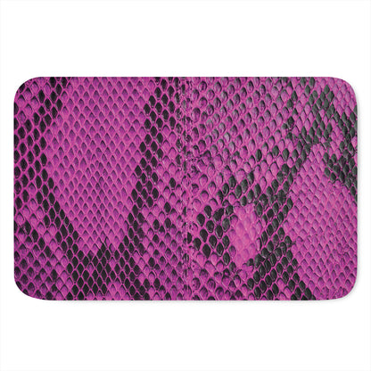 Magenta Pink And Black Snakeskin Print Indoor Door Mat