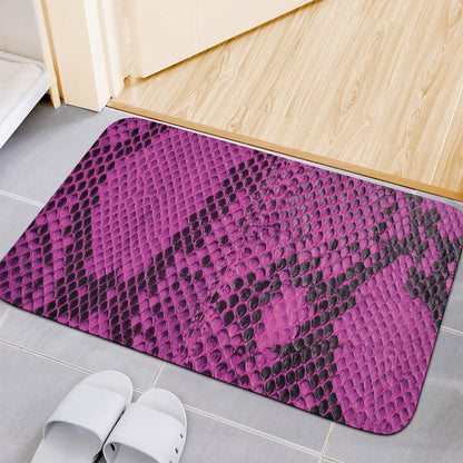 Magenta Pink And Black Snakeskin Print Indoor Door Mat