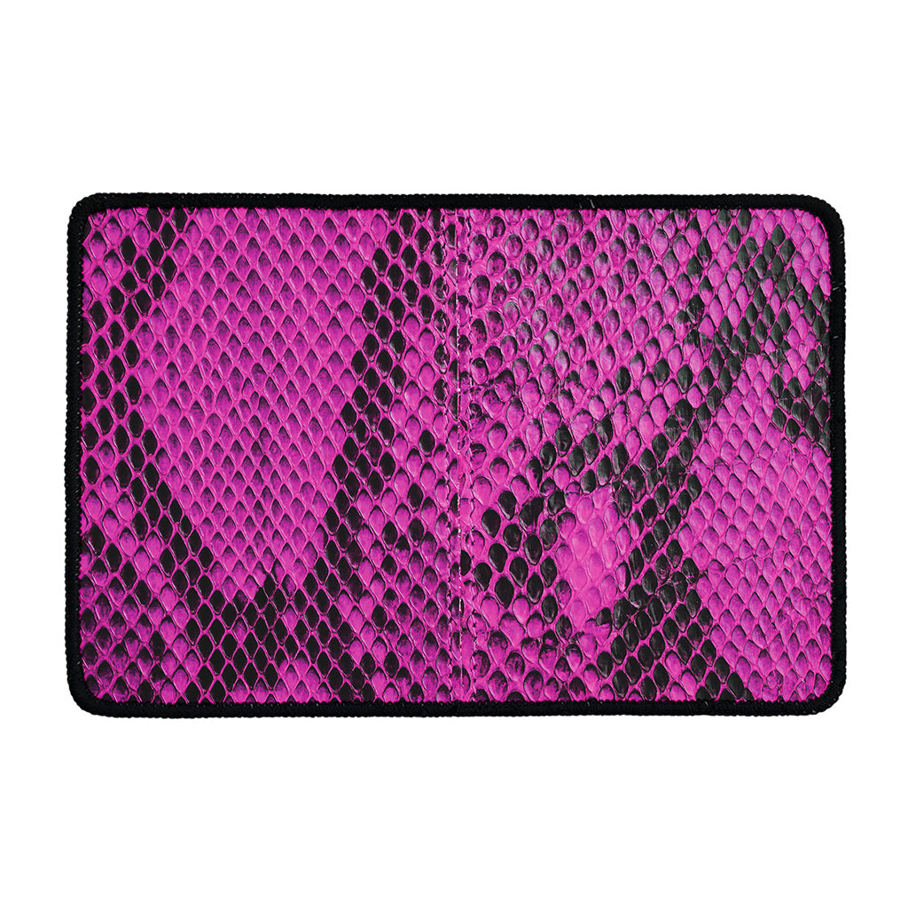 Magenta Pink And Black Snakeskin Print Kitchen Mat