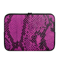 Magenta Pink And Black Snakeskin Print Laptop Sleeve