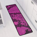 Magenta Pink And Black Snakeskin Print Long Kitchen Mat