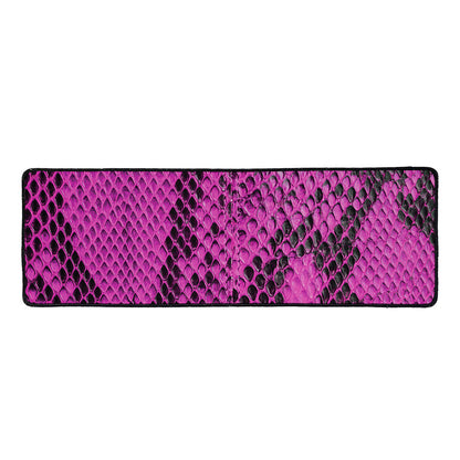 Magenta Pink And Black Snakeskin Print Long Kitchen Mat
