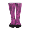 Magenta Pink And Black Snakeskin Print Long Socks