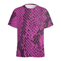 Magenta Pink And Black Snakeskin Print Men's Athletic T-Shirt