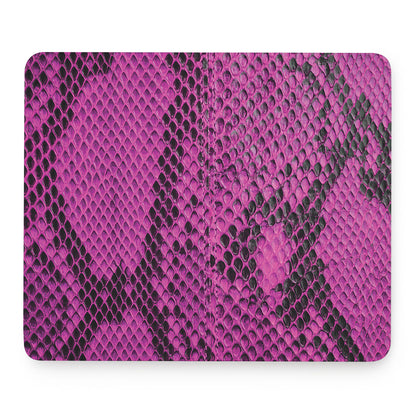 Magenta Pink And Black Snakeskin Print Mouse Pad