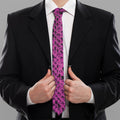 Magenta Pink And Black Snakeskin Print Necktie