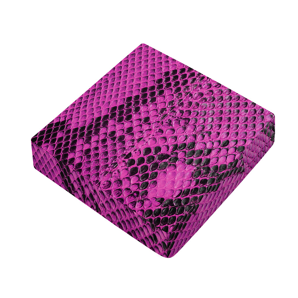 Magenta Pink And Black Snakeskin Print Outdoor Seat Cushion Cover