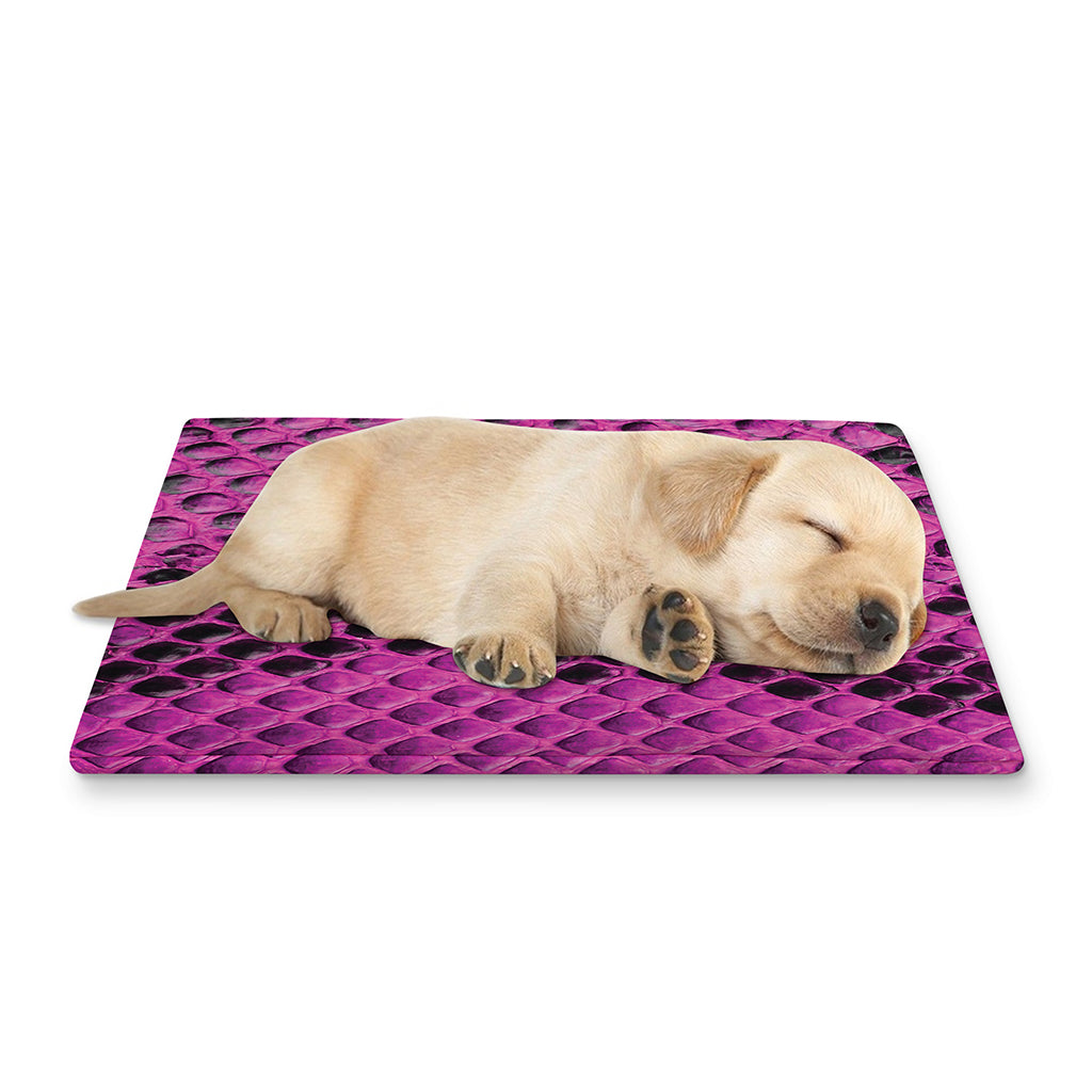 Magenta Pink And Black Snakeskin Print Pet Cooling Mat Cover