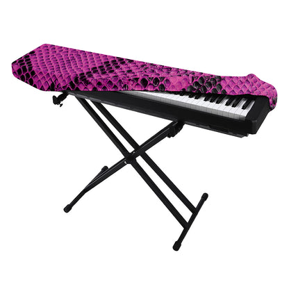 Magenta Pink And Black Snakeskin Print Piano Keyboard Cover