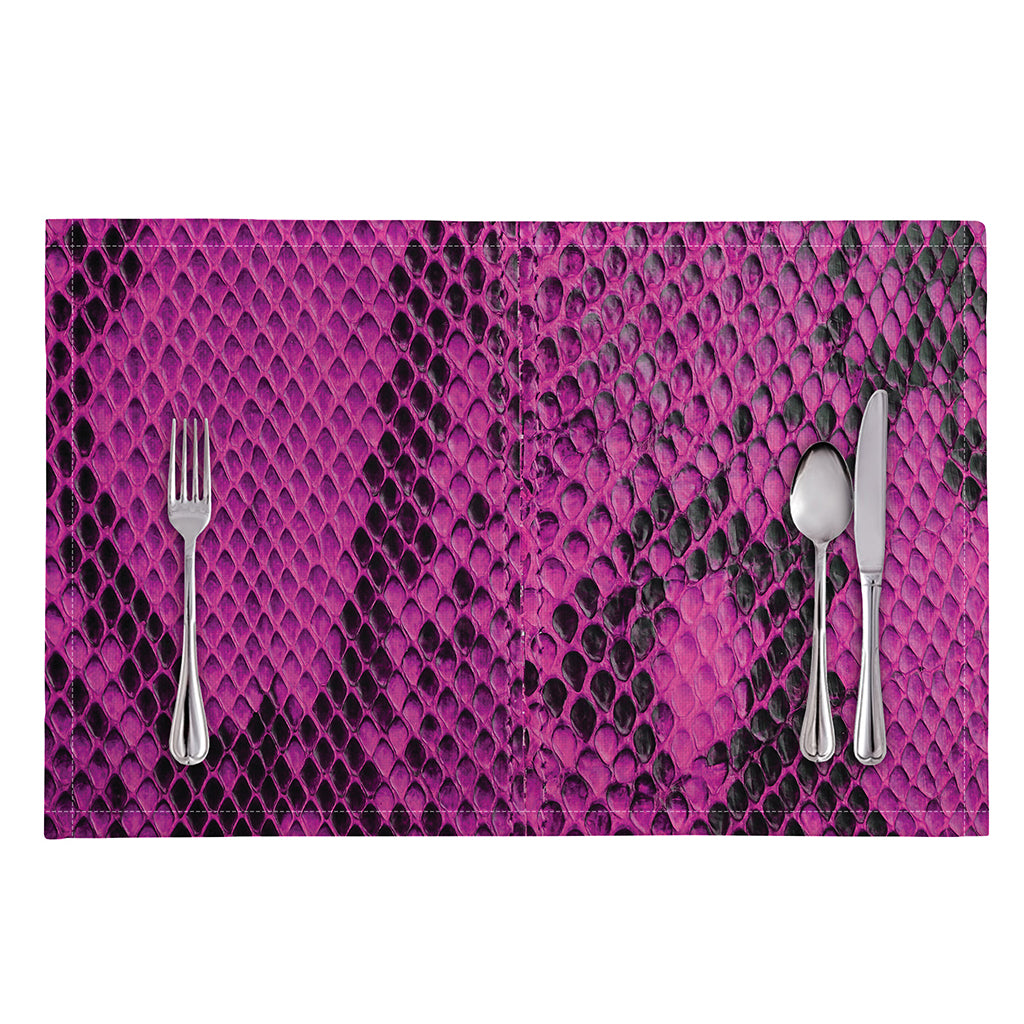 Magenta Pink And Black Snakeskin Print Placemat