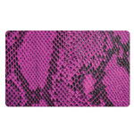 Magenta Pink And Black Snakeskin Print Polyester Doormat