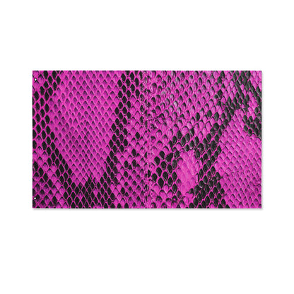 Magenta Pink And Black Snakeskin Print Polyester Flag