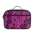 Magenta Pink And Black Snakeskin Print Portable Lunch Bag