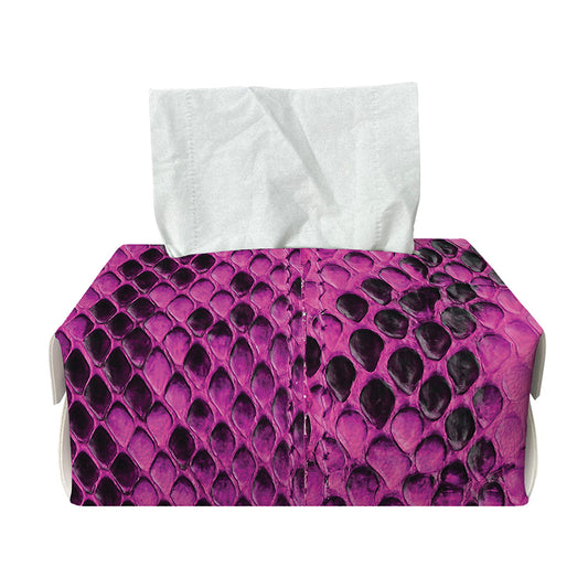 Magenta Pink And Black Snakeskin Print Rectangle Tissue Box Cover