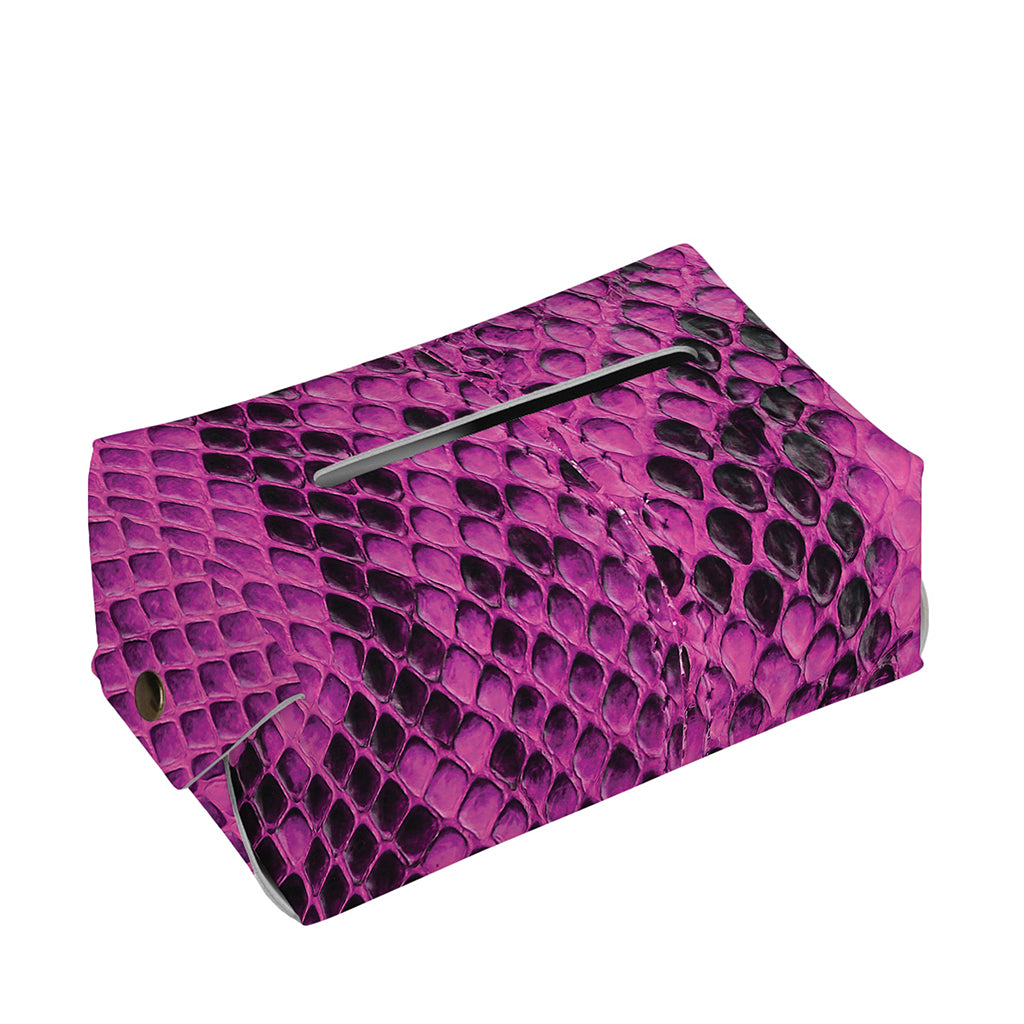 Magenta Pink And Black Snakeskin Print Rectangle Tissue Box Cover