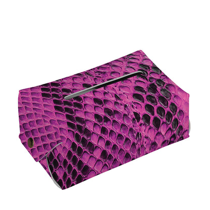 Magenta Pink And Black Snakeskin Print Rectangle Tissue Box Cover