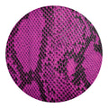 Magenta Pink And Black Snakeskin Print Round Blanket